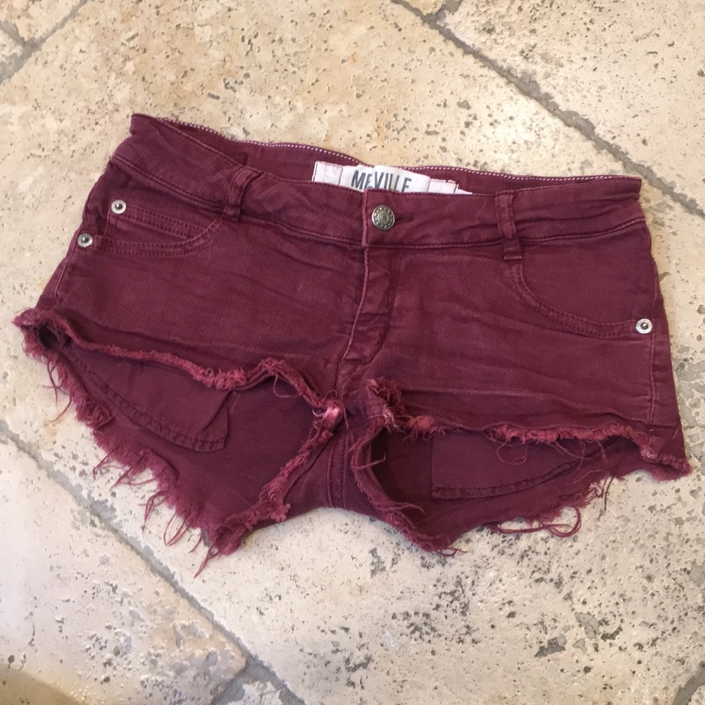 ❌SOLD❌Brandy Melville Burgundy Jean shorts